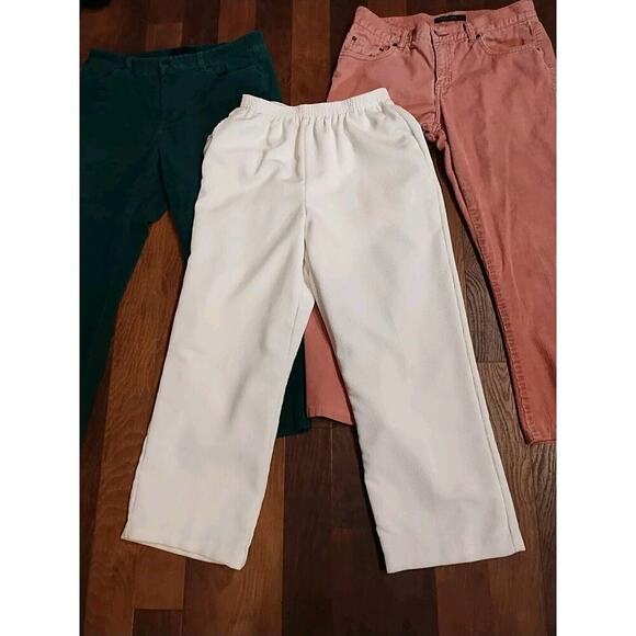 Lot Of 3 Petites Women Pants Slacks Size 8P Yellow Corduroy 25 inch inseam short - Picture 2 of 10